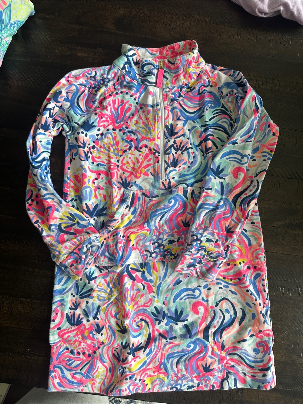 Lilly Pulitzer Girls Multicolor Pink Blue Swim Cover-Up